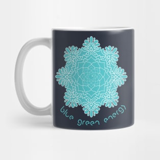 Blue Green Energy Mandala Mug